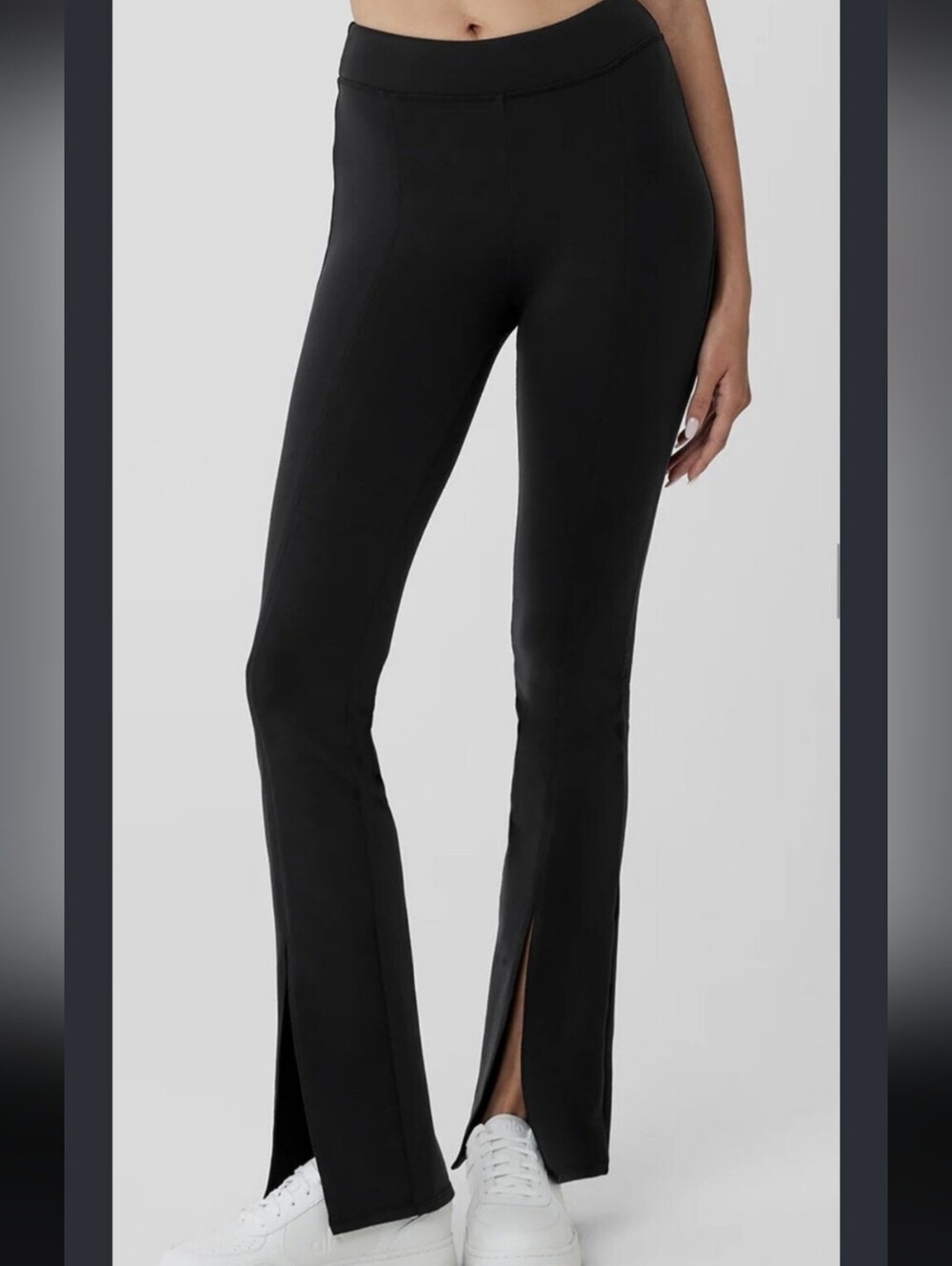 Alo Yoga Activewear Airbrush High-waist Flutter Legging Black Split Hem Size M